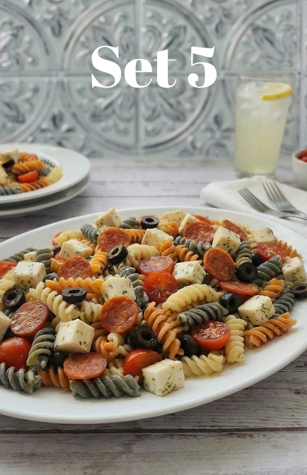 Red, White and Blue Pasta Salad - set 5