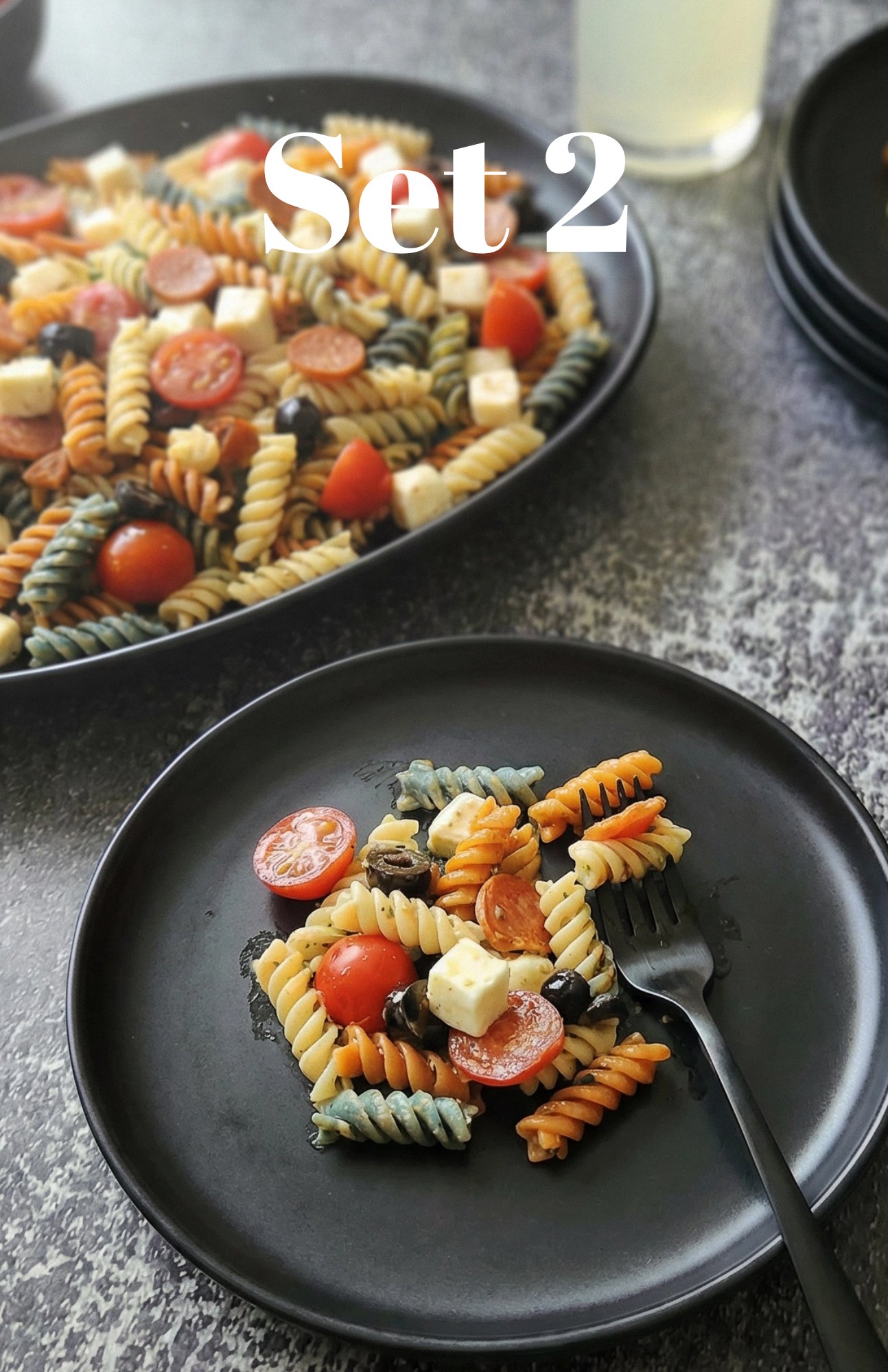 Red, White and Blue Pasta Salad - set 2