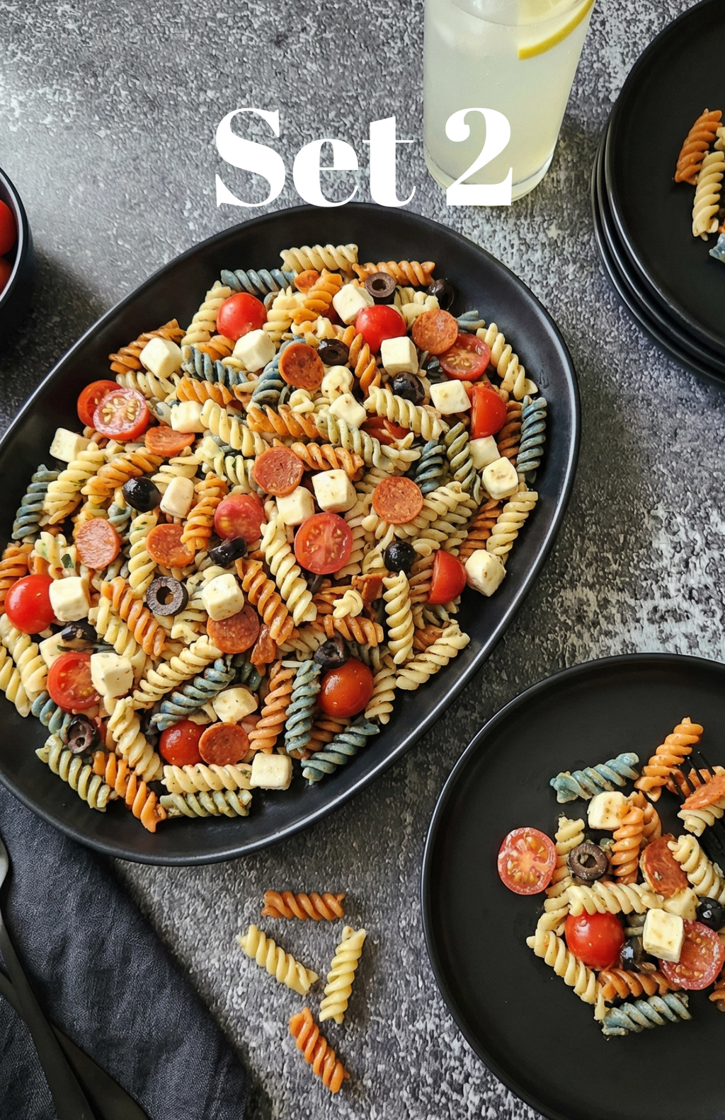 Red, White and Blue Pasta Salad - set 2