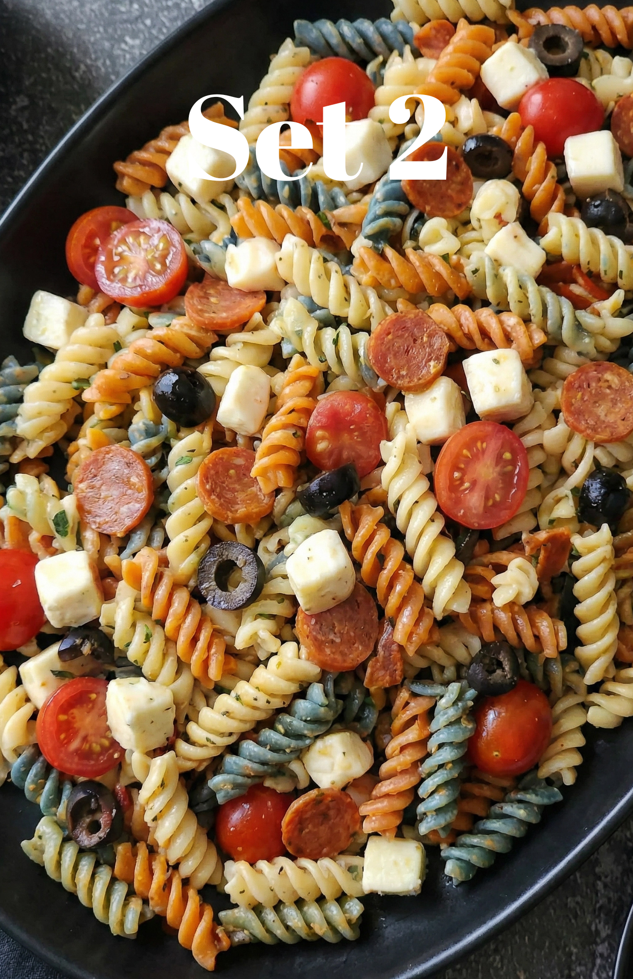 Red, White and Blue Pasta Salad - set 2