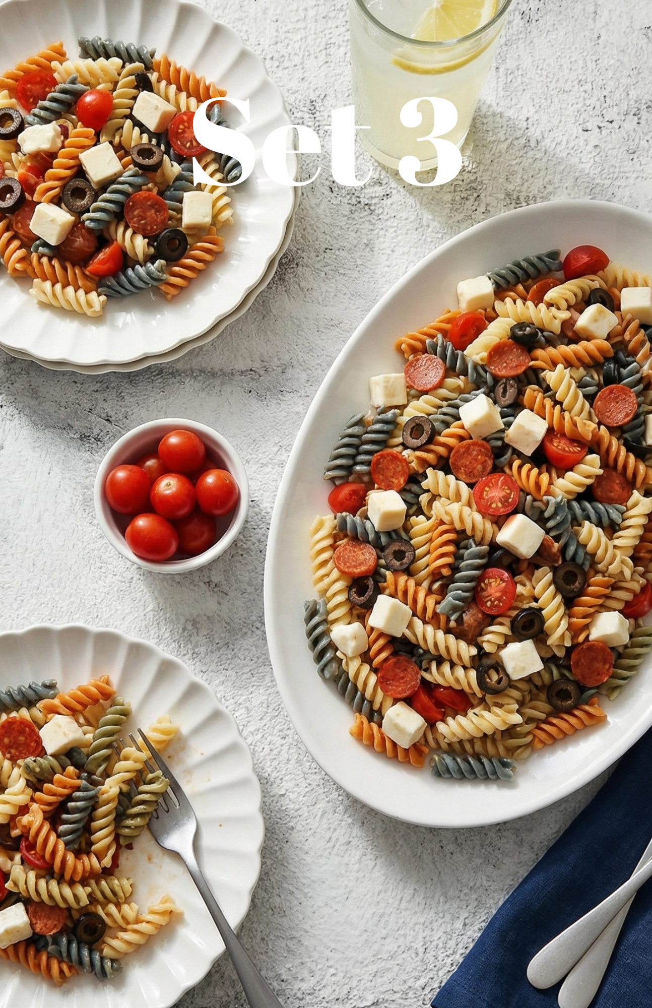Red, White and Blue Pasta Salad - set 3