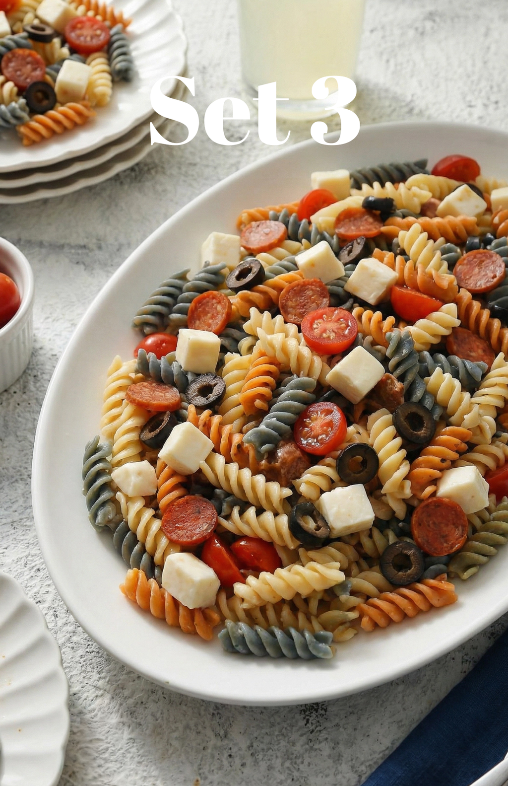 Red, White and Blue Pasta Salad - set 3