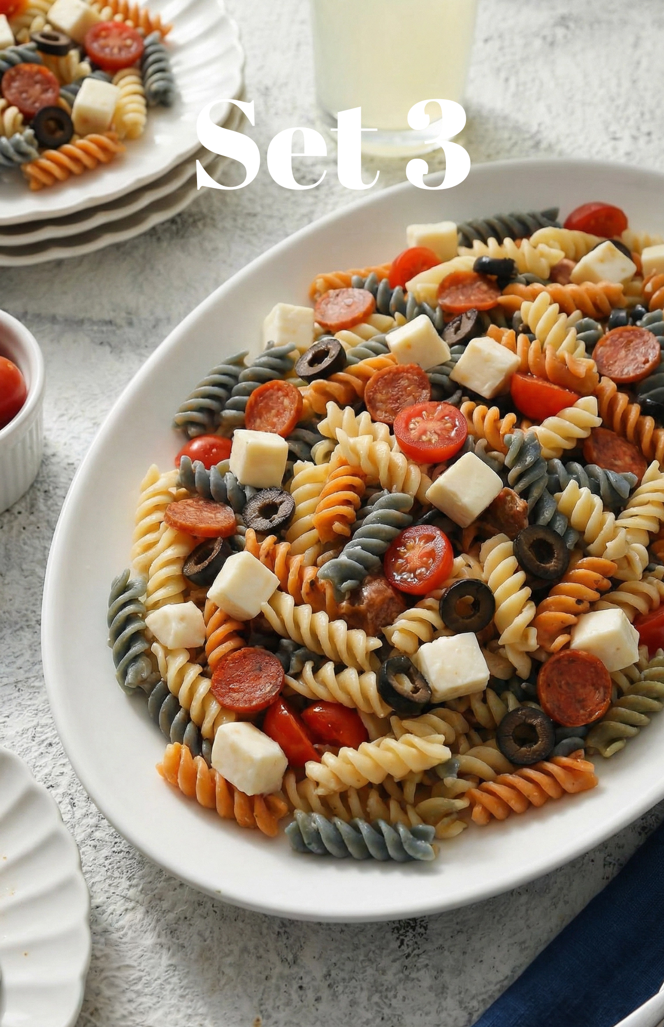 Red, White and Blue Pasta Salad - set 3