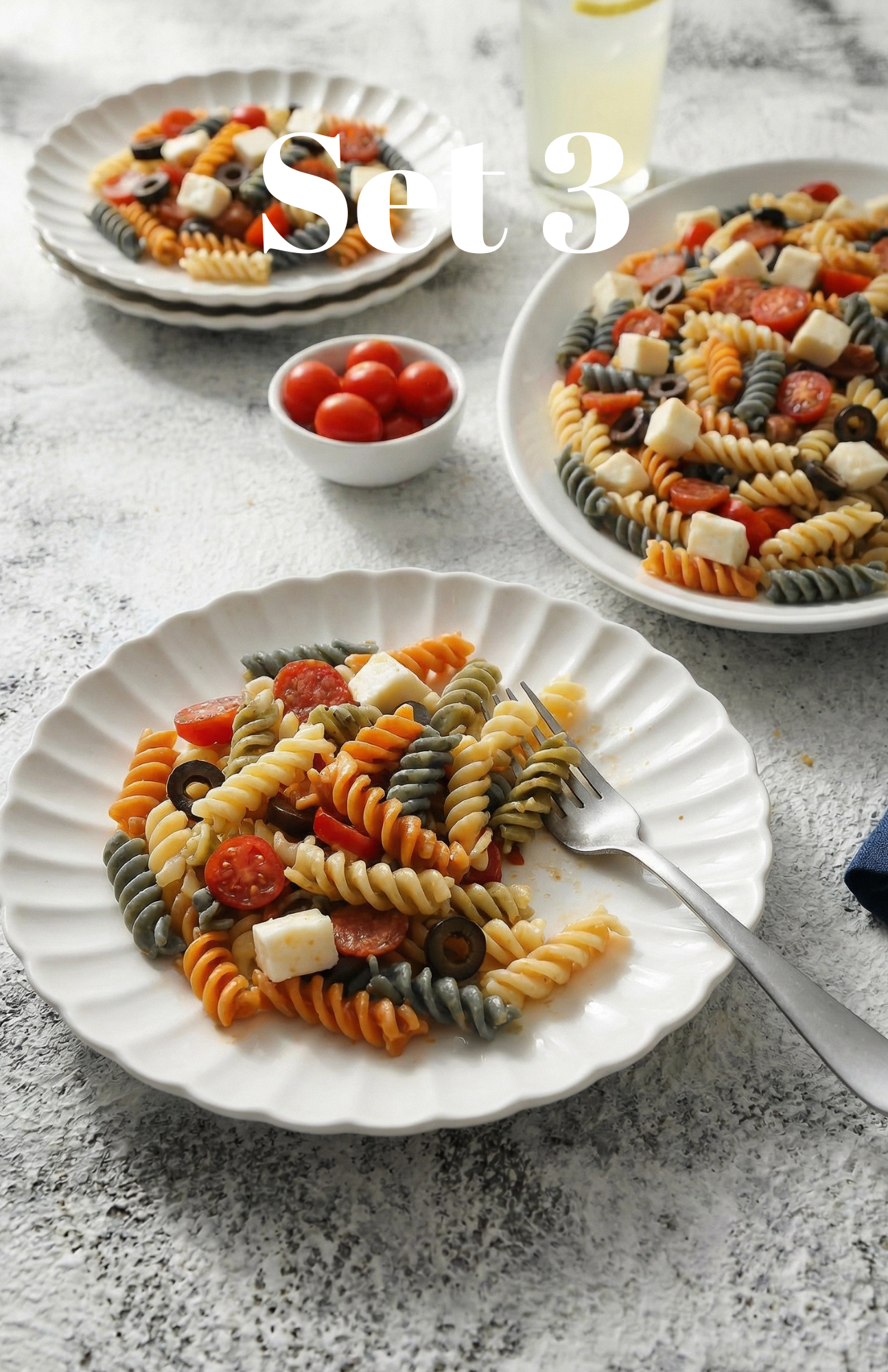 Red, White and Blue Pasta Salad - set 3
