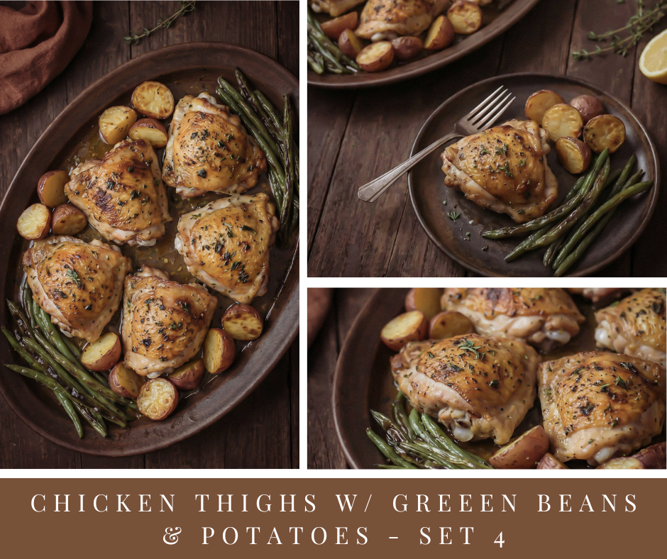 Sheet Pan Chicken Thighs w/ Green Beans and Potatoes - set 4