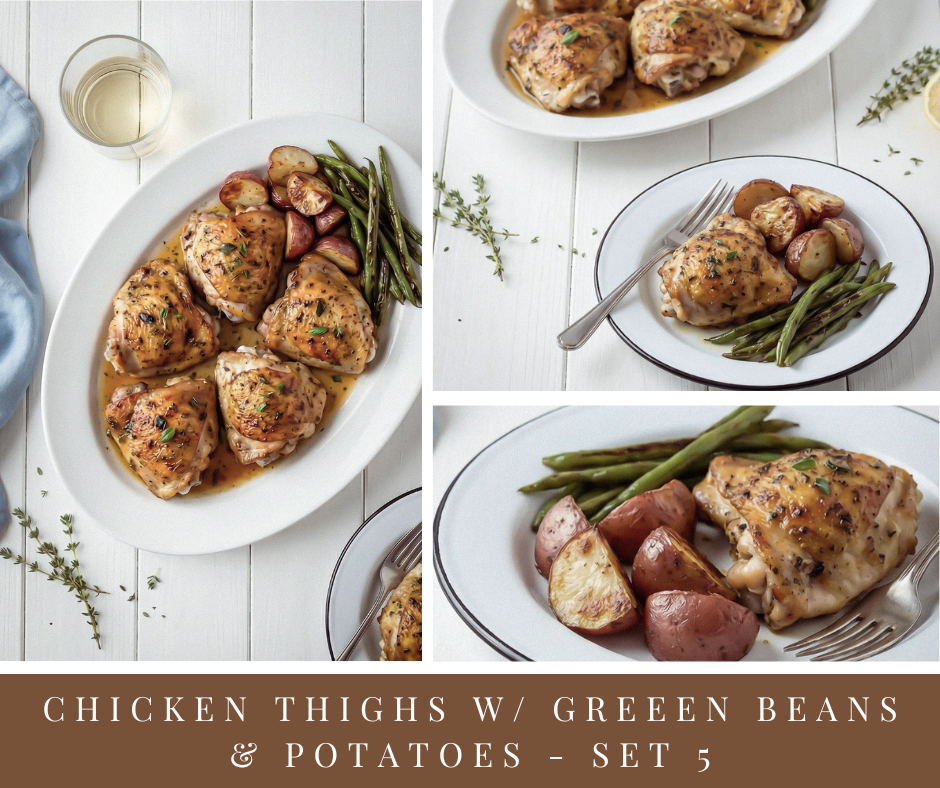 Sheet Pan Chicken Thighs w/ Green Beans and Potatoes - set 5