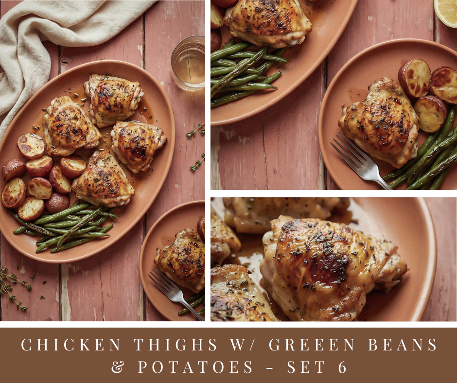 Sheet Pan Chicken Thighs w/ Green Beans and Potatoes - set 6